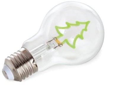 Vellight LED-Lampe in Glühlampenform, Weihnachtsbaum, dekorativ, grünes Filament, 2 W, E27, 60 lm, Lebensdauer, 25000 h