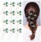 Dizila 12 Pack Gold Metal Emerald Green Rhinestone Party Prom Wedding Bridal U-shaped Hairpins Headpieces Accessories for Brides Bridesmaids Women Girls