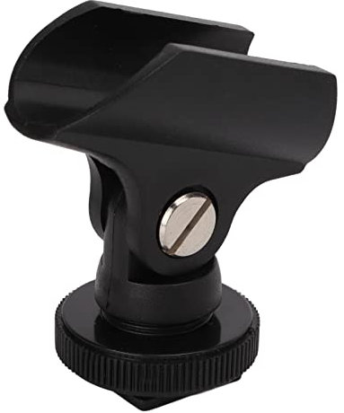 Mikrofon Clip Halterung mit Hot Shoe und 1/4 Zoll Schraubengewinde - Ideal für Kamera und 1,95 cm Mikrofone, leicht und stabil