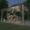Gecheer Gazebo con Tende e Luci LED,Gazebo da Esterno,Gazebo Pergola con Telo,Padiglione da Giardino,Tenda per Feste,Gazebo per Barbecue,Gazebo con zanzariera,Gazebo 4x3 m Grigio Talpa Alluminio