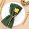 Socomi Set mit 12 Leinenservietten, grün, Ostern, Frühling, Stoffservietten, waschbar, Baumwolle, Dinnerservietten, Fransen, 43,2 x 43,2 cm, für Hochzeit, Party, Brautparty, Babyparty, Geburtstag,