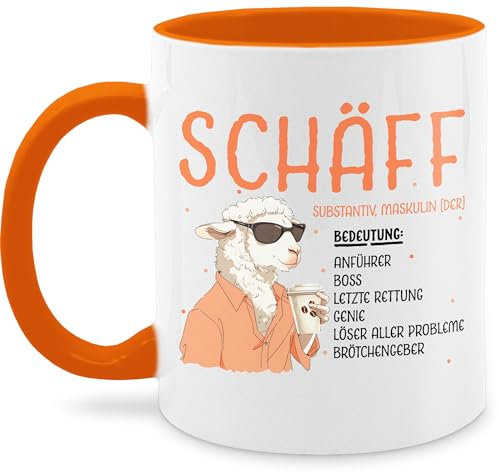 Tasse Tassen 325ml - Job & Beruf - Schäff - Geschenk Chef Leiter Vorgesetzter Anführer Lustig Witzig Weihnachten - 325 ml - Orange - geschenke fuer chefs sprüche arbeit vorgesetzten kaffeetasse