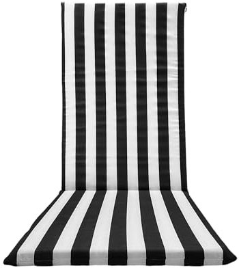 Il Tuo Artigiano Design Kissen fŸr Strandliegen, gepolstert, 120 x 50 cm, hergestellt in Italien, hohe RŸckenlehne (wei§ und schwarz)