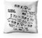 Personalised Cushion Cover with Filling Optional, Pink, Champagne, White Glitter Square Cushion Customised with Name, Gaming Headphone Controller Design Print, Gamer Pillow