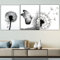 WZXGHE Pusteblume Bilder Leinwand,Aesthetic Blume Schwarz Weiß Löwenzahn Poster Set,Moderne Wohnzimmer Schlafzimmer Deko Bilder,Ungerahm (B,3x40x60cm)