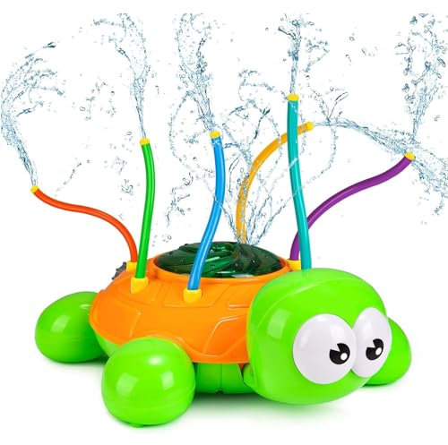 WEDNOK Schildkröten Wassersprinkler für Kinder Garten Wasserspielzeug Outdoor Rasen Wasser Spielzeug Sommer Rasensprenger Wasserspiele Draußen Gartenspielzeug für ab 3 Jahre Jungen und Mädchen