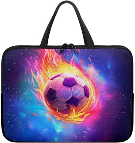 Belidome Funda para portátil de 38.1 cm con asa para niños y niños, diseño de fútbol