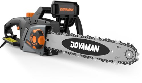 DOVAMAN 2400W Motosega Elettrica, Tensionamento Senza Attrezzi in un Passo, 40cm Barra e Catena Oregon, 15m/s Velocità della Catena, Olio Automatico, Freno Meccanico, 2 Catene - DCS01A