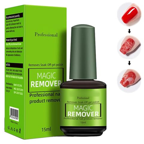 Magic Remover Gel Polish, Magic Gel Remover for Nails, Nail Polish Remover, Gel Nail Polish Remover, Professional Gel Polish Remover for Nails, 2-3 Quickly Remover Nail Polish, Soak-Off Quick (1Pcs)