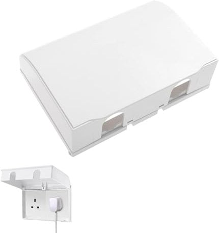 Plug Socket Covers, Childproof Electrical Outlet Protector, Double-Position Plug Socket Covers UK, Universal Plug Socket Cover, Switch Protector Box for Home Safety, Baby Pet Safety