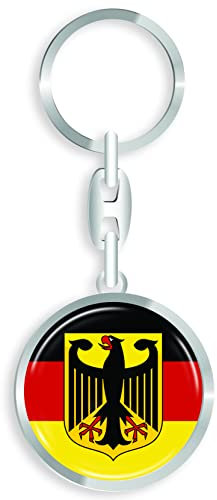 daged Deutschland Adler Schlüsselanhänger Metall Schlüsselring 3D Effekt + Aufkleber - RD