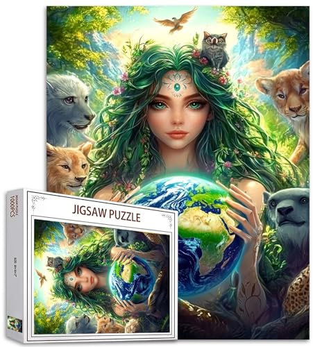 Romantic Love 1000 Piece Jigsaw Puzzles for Adults Portrait of Woman Jigsaw Puzzle Girl Face with Red Rose Tatton 1000 Pieces Puzzles Game Home Wall Decor DIY Craft Valentines Day Puzzle Art Gift