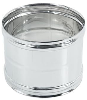 ALLINOX Manicotto Femmina/Femmina In Acciaio INOX Raccordo F/F Per Tubi Canna Fumaria Stufa o Camico (DN 130)