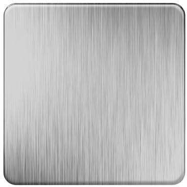 LIDER Screwless 1-Gang Blank Faceplate, Flat Cover, Stainless Steel | Durable Metal Material, Round Edges, UKCA Certified, Sleek 1-Gang Screwless Blank Plate, Low-Profile, Modern