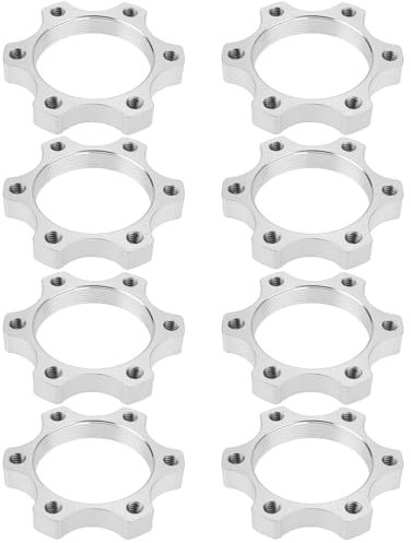 EMSea 8 Pezzi 44mm Bici Ruota Libera Mozzi Filettati Rotori Freno A Disco 6 Adattatori Flangia Bullone Rotori Conversione Filettatura Freno Lega