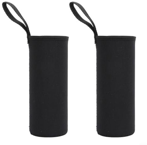 URPIZY Thermoschutzhülle Für Trinkflaschen 550Ml 750Ml 1000Ml 1500Ml - 2 Stück Isolierende Neopren Flaschenhülle Für Outdoor Sport Camping Wandern Reisen(750ML black)