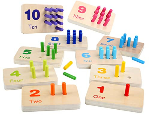 ERINGOGO 1 Ensemble De Numérique Sensoriel Scie Sauteuse Jouets Mathématiques Montessori Intéressant pour Les Enfants Apprendre des Jouets en Bois Coloré