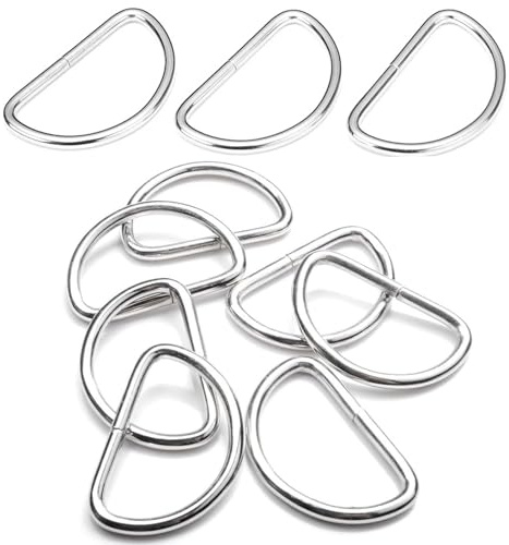HongChelle D-Ring-Schnallen, Halbringe Silber, Halbrunder Metallring aus, Nicht verschweißte, für Gürtelschnallen, Handarbeit, Geldbörse, Handtasche, Heimwerkerzubehör, 30 Stück