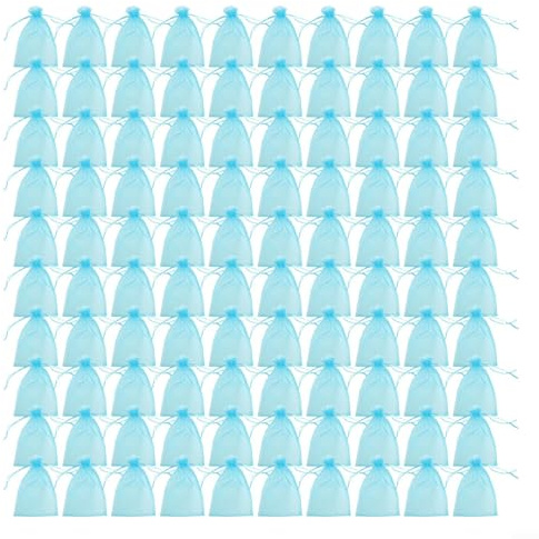 Bolsas de malla ecológicas para protección de frutas, paquete de 100 unidades para defensa contra insectos en fresas y uvas (lago de azul)