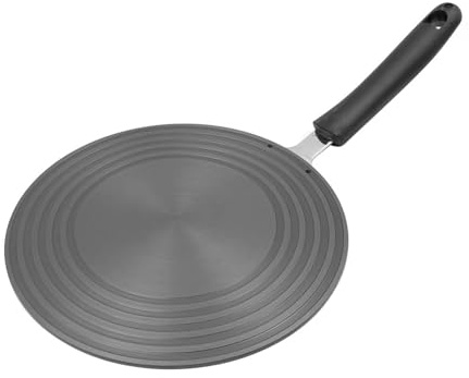 Wärmeverteilplatte für Gasherde,Anpassungsplatte für Gasherde Wärmeleitplatte, Wärmeleitplatte Edelstahl-Adapterplatte mit schwarzer Beschichtung 24cm, Nicht für Induktionsherde geeignetNicht