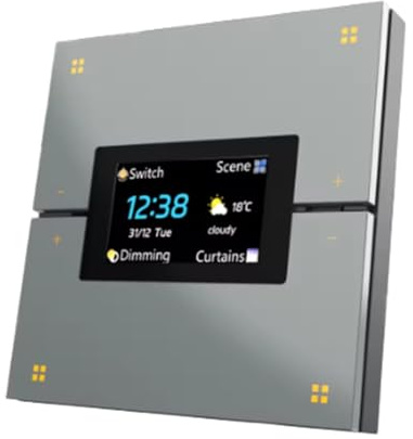 Duanthry Grey Wireless ZigBee Dimmer, Tuya Smart Multifunctional Central Control Panel for Lighting Automation System