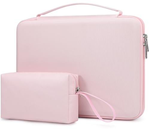 HYZUO 17-17.3 Inch Hard Shell Laptop Case Sleeve, Pale Pink | for 17 17.3 HP/Dell/ASUS/Acer/Lenovo/LG/Toshiba/MSI Gaming Laptop/Razer Blade 17/18, Notebook Protective Cover Men Women