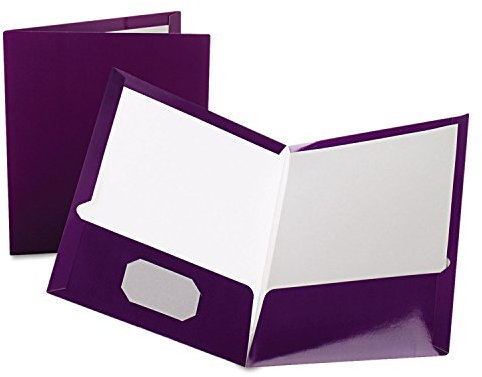 Oxford 51726EE Doppeltaschen Aktenordner, laminiert, Briefform, für 100 Blatt, 25 Stück