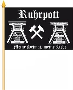 Stockfahne Ruhrpott Meine Heimat Fahne Flagge Grösse 30x45cm