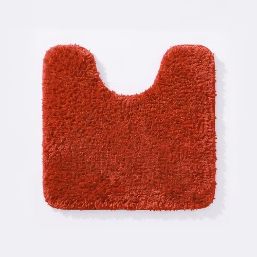 Allure Luxury Deep Pile Microfibre Pedestal Toilet Mat, Non-Slip, 50 x 50cm, Quick Dry & Easy Care (Terracotta)