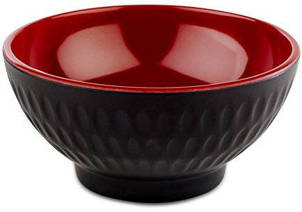 APS 15417 Schale ASIA PLUS, Ø 9,5 cm, Höhe 4,5 cm, Melamin, schwarz matt/rot glänzend