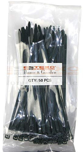 Estexo Kabelbinder, Kabel-Binder, Befestigung für PVC Sichtschutmatten, Sichtschutz (50, Grün)