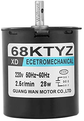 Motore Elettrico, XD68KTYZ-AC-S1 AC220V 28W Motoriduttore Sincrono a Magneti Permanenti CW/CCW 2,5r/min