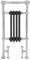 Milano Elizabeth Chrome Anthracite Heated Towel Rail Overhanging Rail - 930mm x 452mm