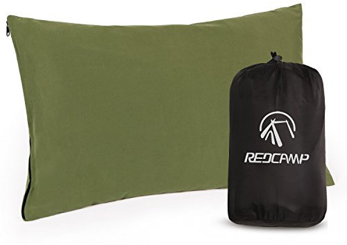 REDCAMP Outdoor Camping Kissen, Reisekopfkissen Komprimierbar, leicht, Flanell, kleines kopfkissen, mit Abnehmbarer Kissenbezug (Pfirsichhaut Green)