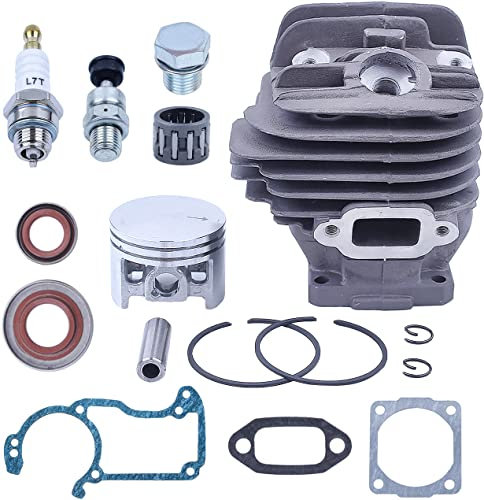 Adefol Kolben und Zylinder für Stihl 026 MS 260 Serie Serie, Nikasil 44,7 mm Kolbensatz + Dichtung + Zündkerze + Nadellager + Öldichtung Serie Zubehör Ersatzteile 16 in 1 Kit