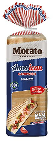 Pane Morato, American Sandwich Classico, Morbido Pane Bianco a Fette, Ideale per Sandwich, Formato Grande da 825 g