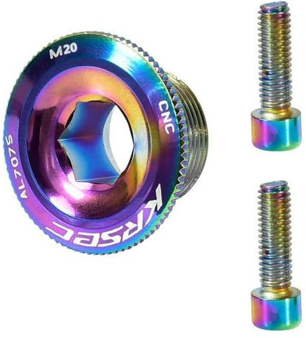 MiOYOOW Tornillos de Bielas Bicicleta, M18/M20 Perno Fijación Brazo Manivela Tornillos Manivela de Bicicleta Aleación Aluminio con Tapa