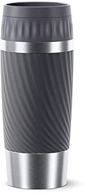 Tefal Mug isotherme étanche 0,36 L, Double paroi, Acier inoxydable, Boisson à 360°, Fermeture Quick-Press, Sans BPA, Compatible lave-vaisselle, Base antidérapante, Travel Mug Easy Twist noir N2011510
