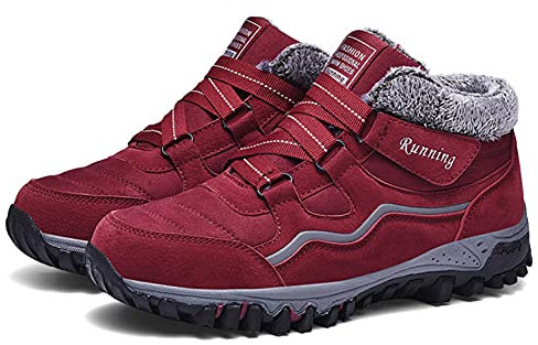 Moudn Snow Boots Womens Winter Boots Warm Fur Lined Ankle Boots Outdoor Walking Hiking Boots Non-Slip Trekking Shoes