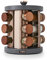 Tower T826022GRY Cavaletto 12 Jar Rotating Spice Rack with Pre-Filled Spices, Grey and Rose Gold