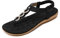 SANMIO Donna Estate Sandali Piatti Strass Bohemia Infradito Elegante Comfort Casual Scarpe Piatte Spiaggia Stile 4 Nero 42EU