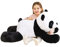 IKASA Groß Panda Kuscheltier Riesen Stofftier,Gross Plüschtier Riesige Plüsch Spielzeug 78cm Flauschige Jumbo Plüschtiere, Weich XXL XL Stofftiere Süße,Geschenk für Kinder (Schwarz, 78cm)