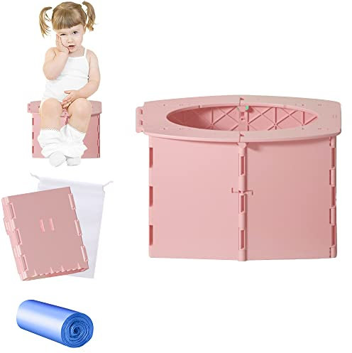 Faltbares töpfchen kinder,Töpfchen für kinder unterwegs,Baby potty travel,Portable toilette für kinder,Baby WC Töpfchen,Töpfchen für Kinder,Baby Potty,kinder töpfchen,Babytopf WC(rosa)