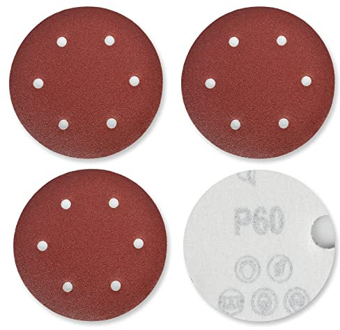 DIDATOOL 225 mm Sanding Disc, Pack of 40 9 Inch 6 Hole Sanding Mesh, P40 to P400 Grit, Sandpaper for Drywall Sanders, Sanding Discs, Long Neck Sander, Wall Sander (P60)