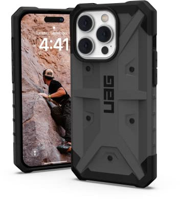 URBAN ARMOR GEAR UAG Designed for iPhone 14 Pro Case Silver 6.1 Pathfinder Slim Lightweight Shockproof Dropproof Rugged Protective Cover Compatible with Wireless Charging