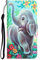 AIFILLE Folio Case for iPhone 12 mini Girls Boys Pattern Baby Elephant Pattern Leather Wallet Cover and Silicone Bumper with Card Holder Kickstand Animal Phone Cover for iPhone 12 mini 5.4 inch