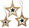 BOLTZE 3tlg Set Deko-Anhänger Nurto aus Holz I Stern-Form I Ø 16cm, 21cm & 29cm I Weihnachts-Schmuck, Advents-Deko hängend, Christbaum, Fenster-Accessoire I X-Mas