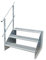3 Stufen Standtreppe Stahltreppe freistehend Breite 80cm Höhe 63cm verzinkt einseitiges Geländer