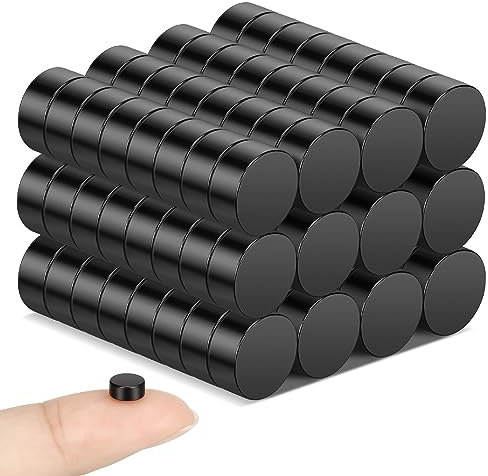 Wukong 6x3mm Neodym Magnete 100 Stück Kleine Schwarz Magnete, Mini Extra Stark Magnet für Whiteboards, Kühlschrank, Magnettafel und DIY-Projekt