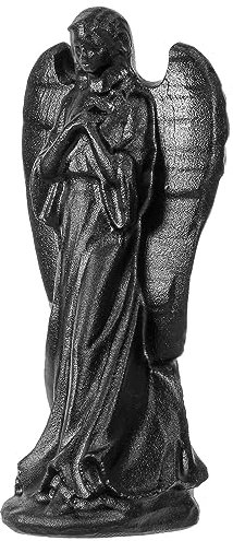 Nupuyai 8,3cm Obsidian Engel Figur Groß Geschnitzter Heilstein Glücksengel Schutzengel Figur Statue Talisman Glücksbringer Engel Deko für Haus und Büro